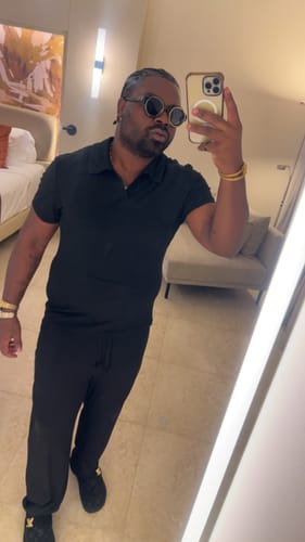 Customer photo review of Men's Solid Color Textured Two Pieces Outfit SKUL38998