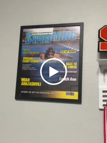 Customer video review of Personalized Swimming Magazine Cover, Custom Swimmer Magazine Cover, Swimming Athlete Gift, Unique Gifts For Swimmers, Swim Team Gifts