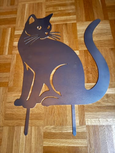 Customer photo review of Gartenstecker Katze sitzend