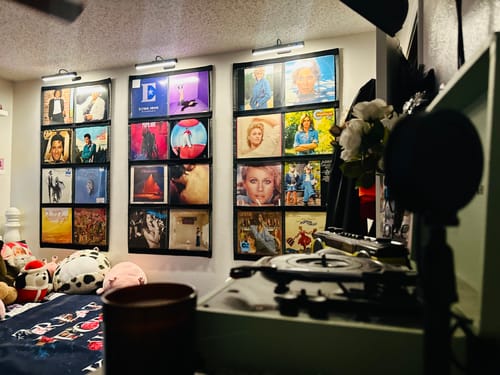 Customer photo review of 12" Vinyl Record Display Frame - LP Wall Storage