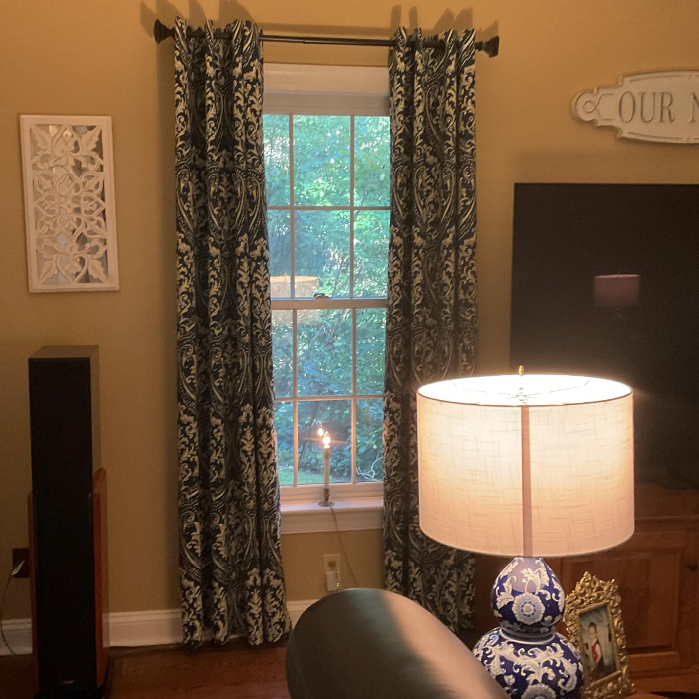 Customer photo review of Paisley Pattern Faux Linen Curtains