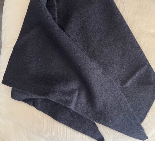 Customer photo review of Brand New Black Recycled Cashmere Triangle Scarf