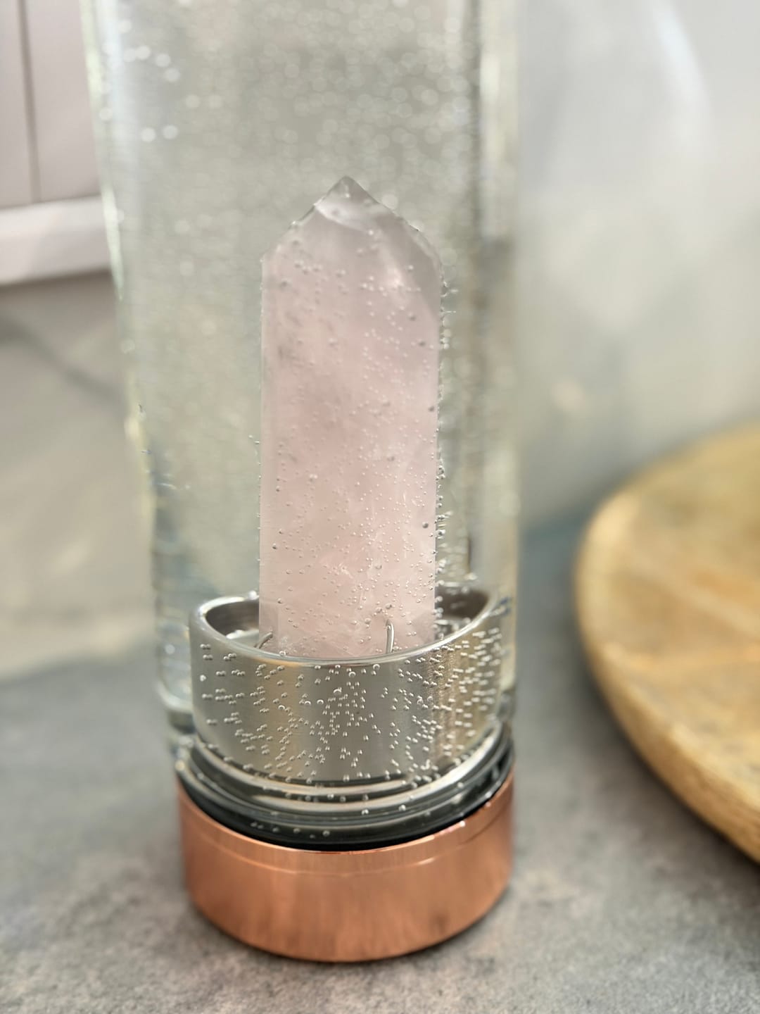 Customer photo review of Пляшка для води Elixir з кристалом рожевого кварцу, 500 мл