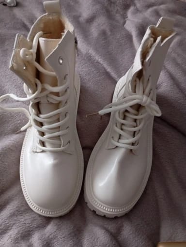 Customer photo review of Jeanne Plush Ankle Boots