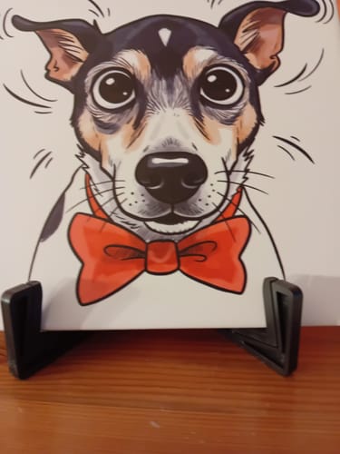 Customer photo review of Jouw Huisdier in Karikatuur Stijl als Tegel - Direct Voorbeeld