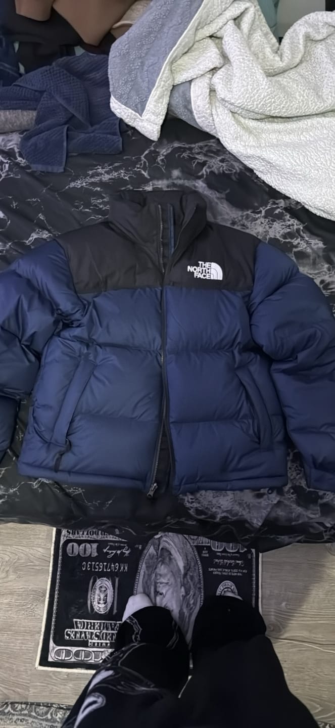 Customer photo review of The North Face Men's 1996 Retro Nuptse Jacket in Summit Navy/TNF Black