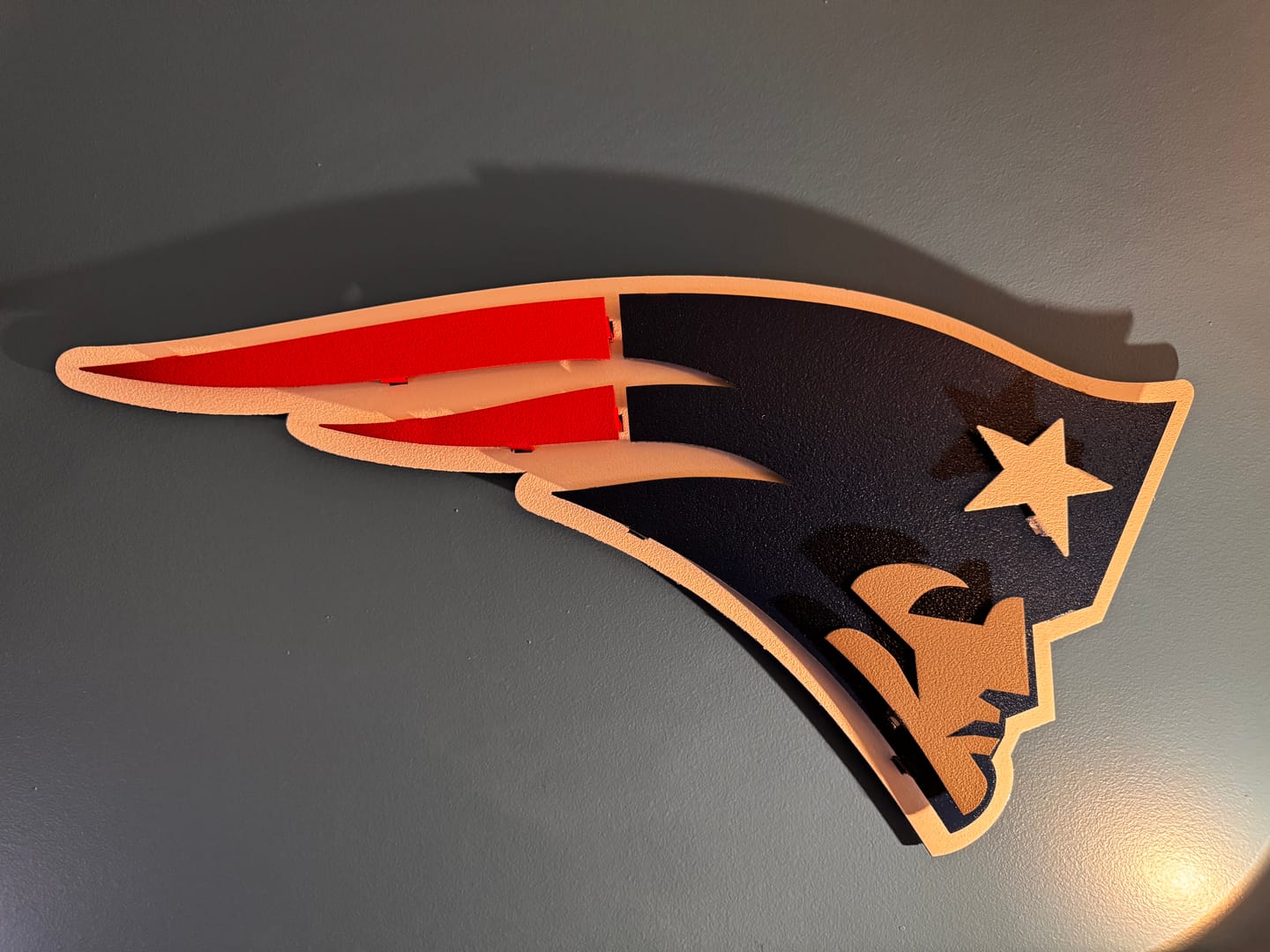 Customer photo review of New England Patriots 3D Vintage Metal Wall Art