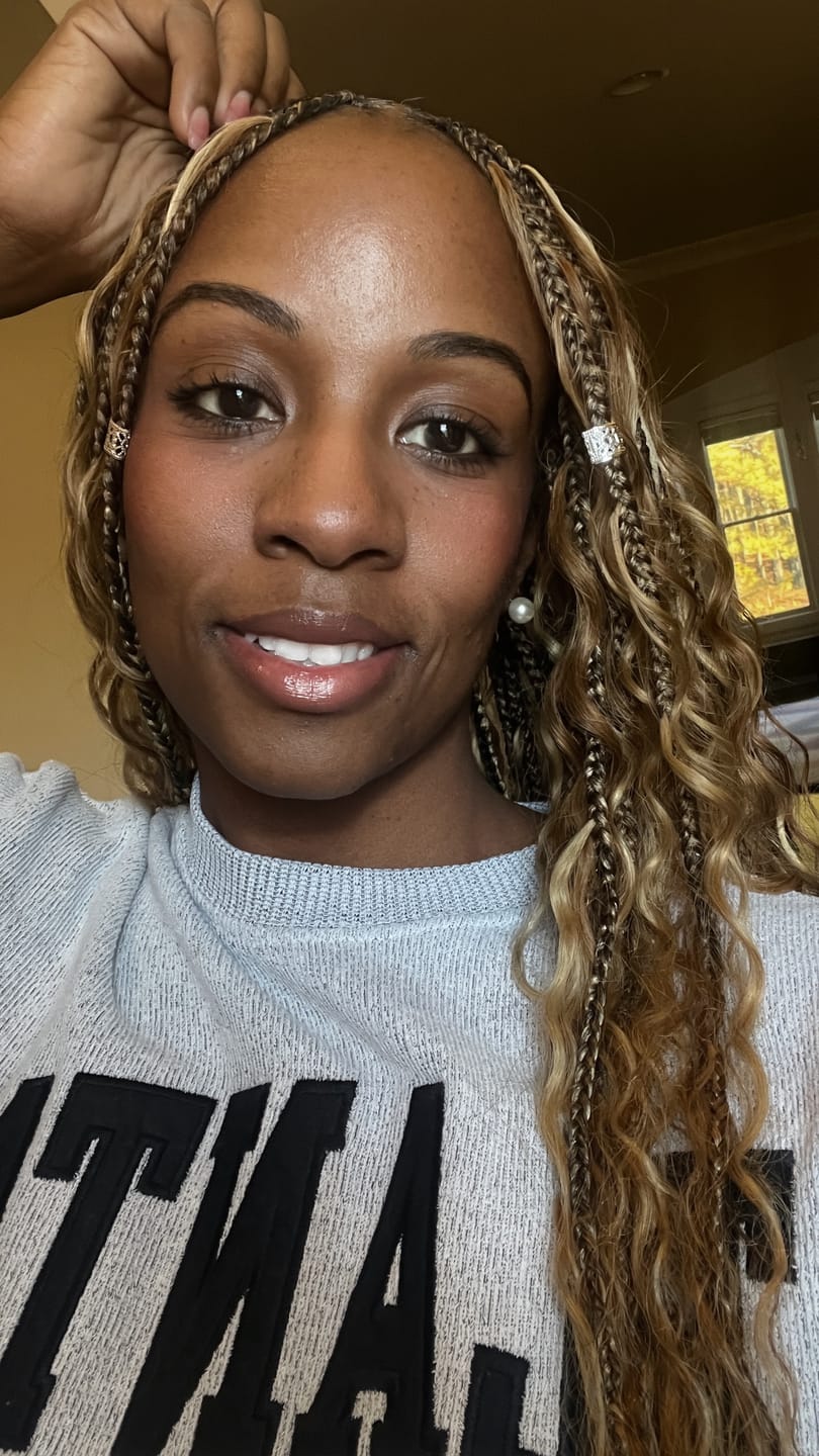 Customer photo review of #27/#30/#613 Mix Color Blend Deep Wave Bulk Human Braiding Hair