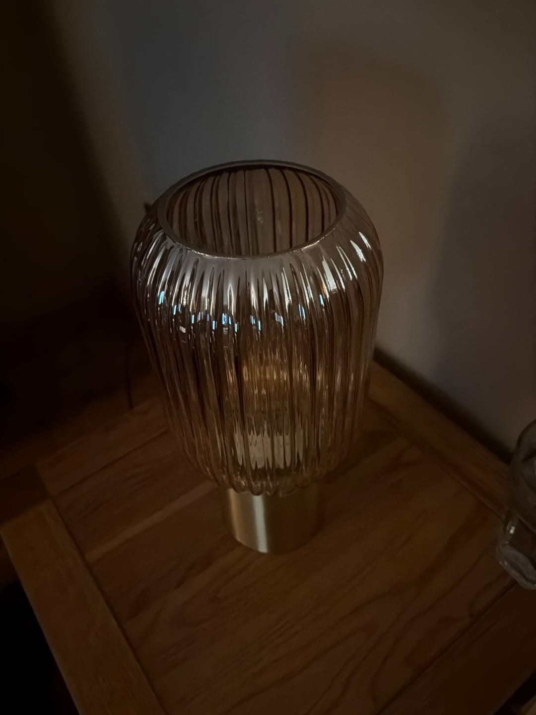 Customer photo review of Galway Crystal Fluted Glass Table Lamp - Amber