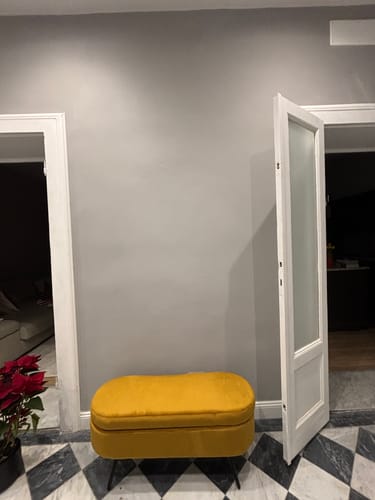 Customer photo review of STOCKHOLM - Banc en métal et velours jaune moutarde