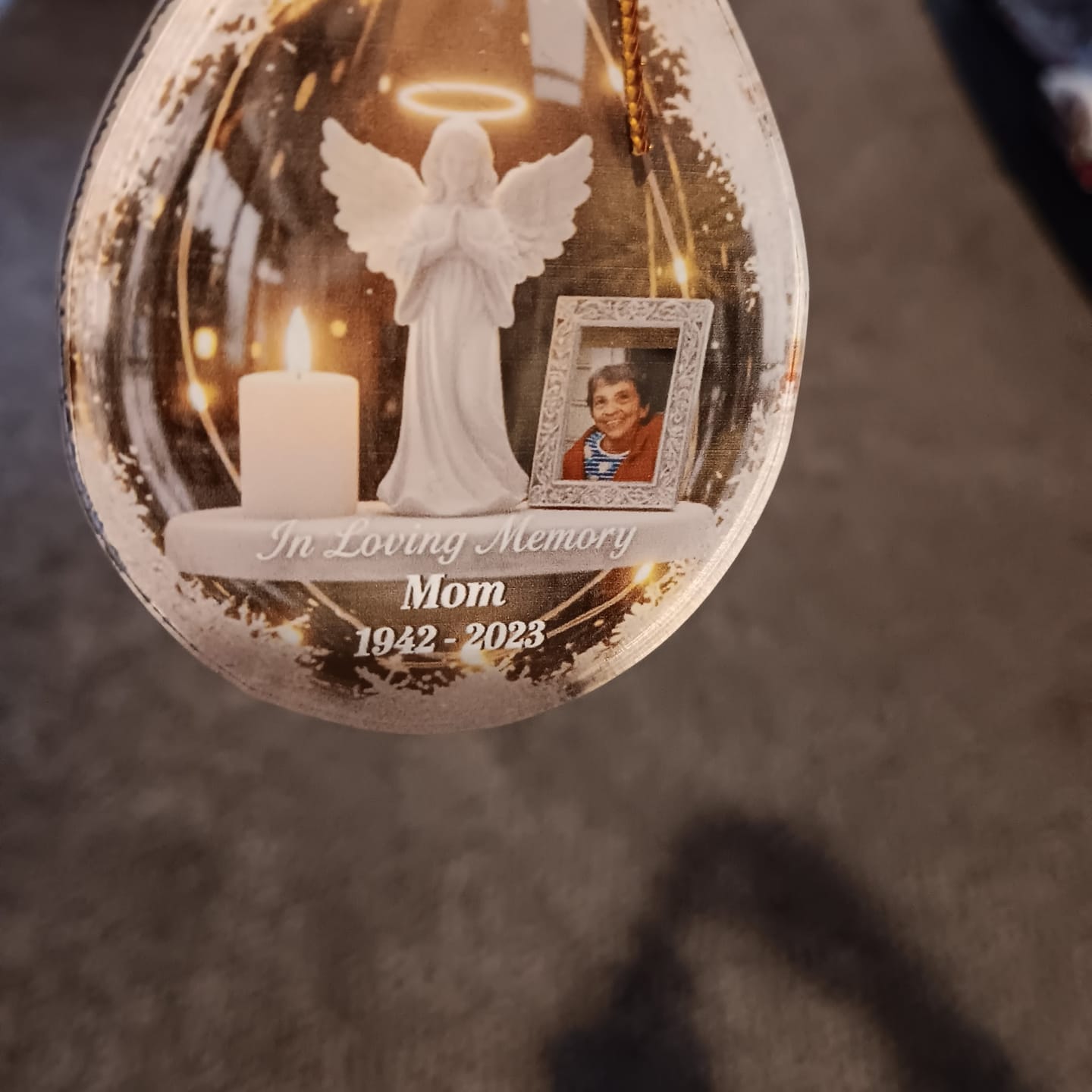 Customer photo review of Custom Photo Angel Candle - Personalized Christmas Acrylic Ornament