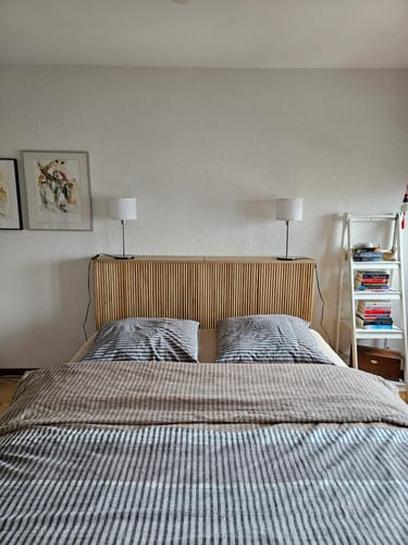 Customer photo review of ESLOV - Tête de lit 160 en bois avec rangements