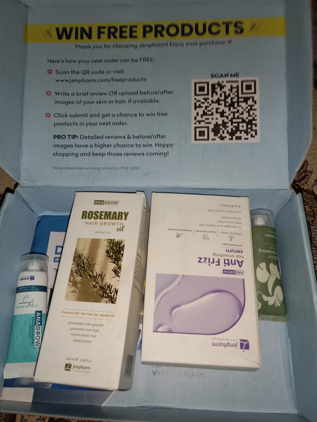 Customer photo review of 32 Day Hair Growth Challenge Bundle