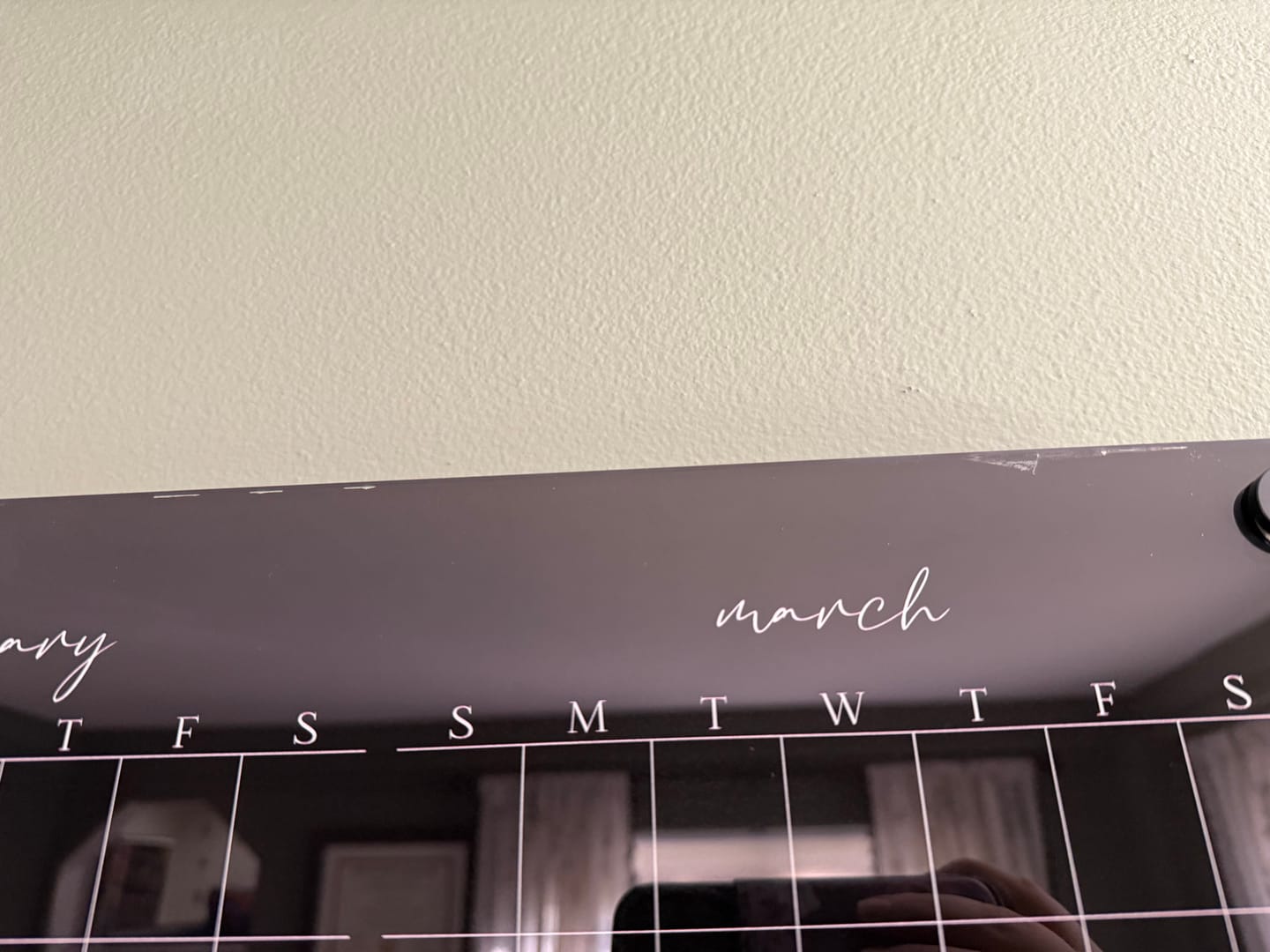 Customer photo review of Black Acrylic Yearly Calendar | Vertical Pennington