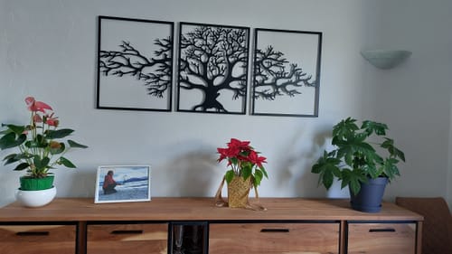 Customer photo review of Décoration murale en métal moderne - Triptyque Arbre De Vie (P01)