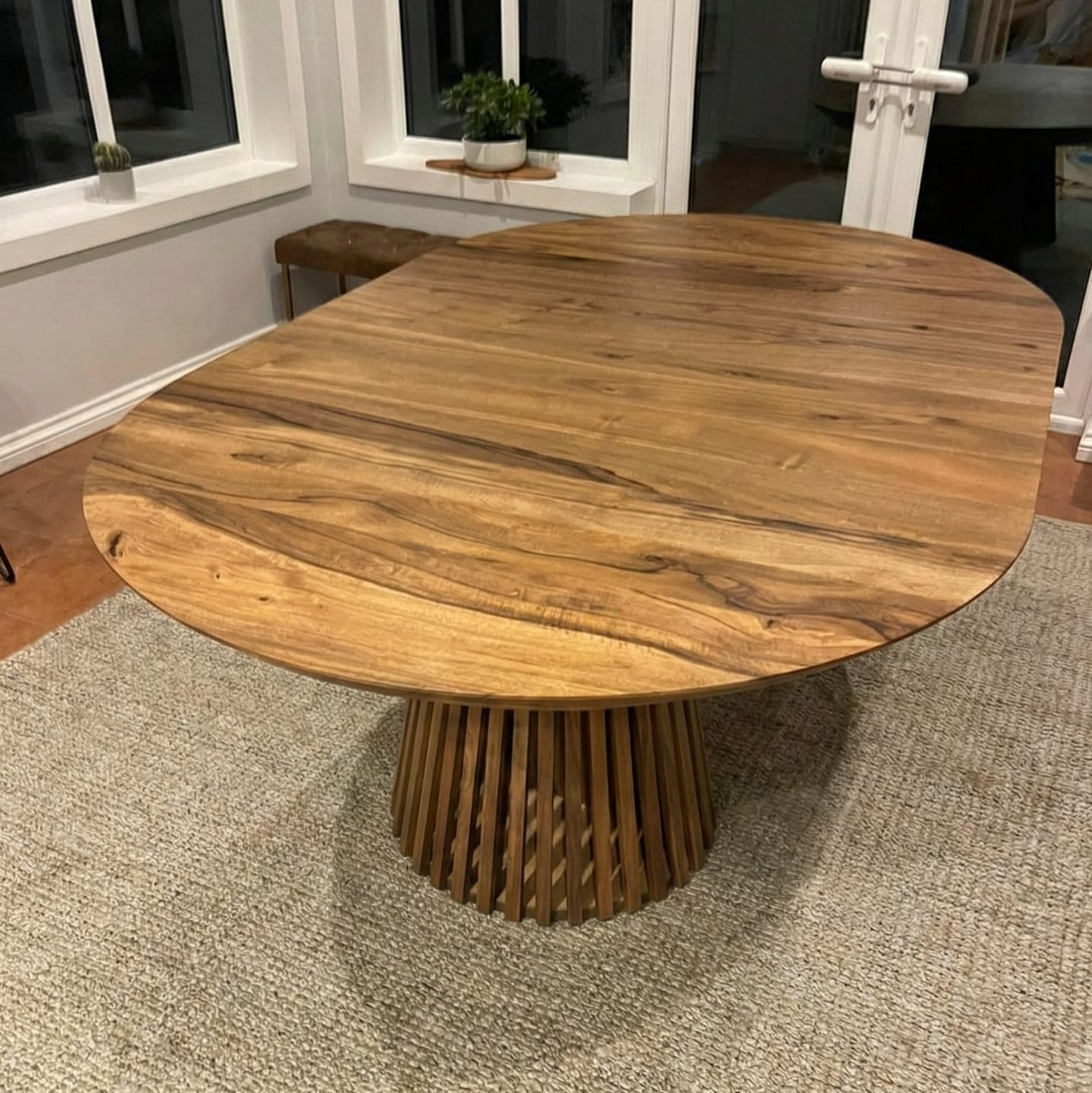 Customer photo review of Vivien Extendable Round Dining Table in Darker Walnut