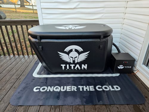Customer photo review of Black Triumph Cold Plunge Tub + Chiller Bundle
