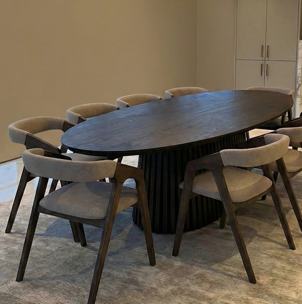 Customer photo review of Erving Oval Walnut Table