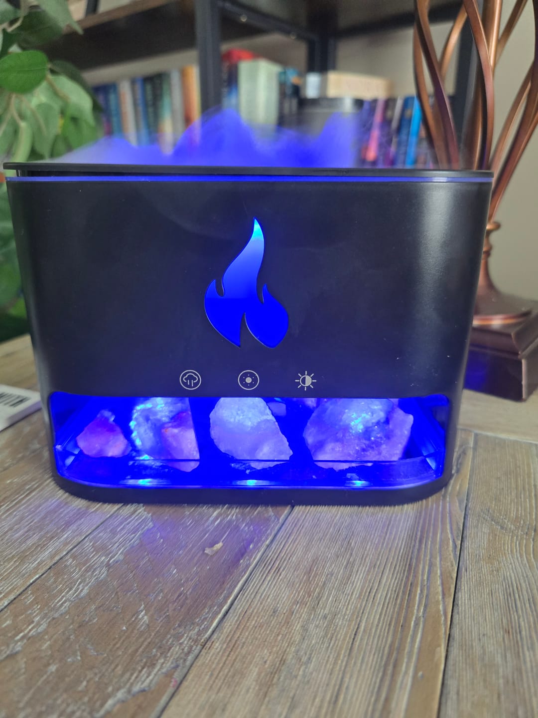 Customer photo review of Himalayan Salt Fireplace Humidifier Lamp + FREE 18 Organic Essential Oils Set