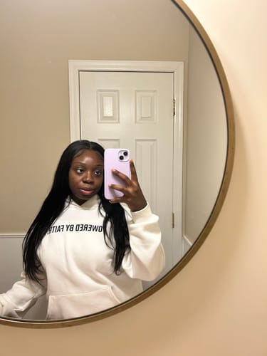 Customer photo review of Powered By Faith Hoodie
