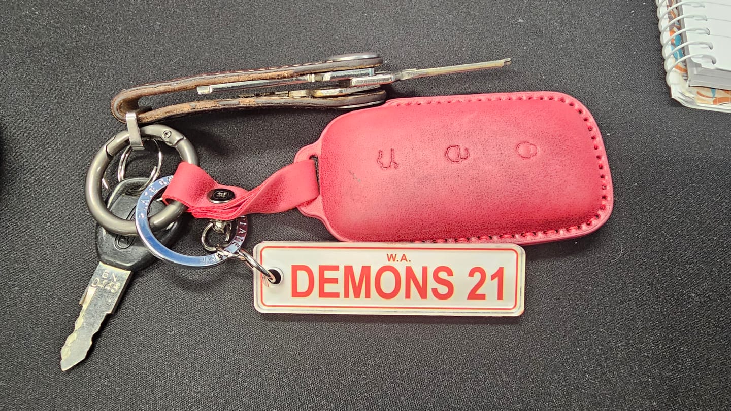 Customer photo review of WA Colour (Acrylic Style) Licence Plate Custom Keychain