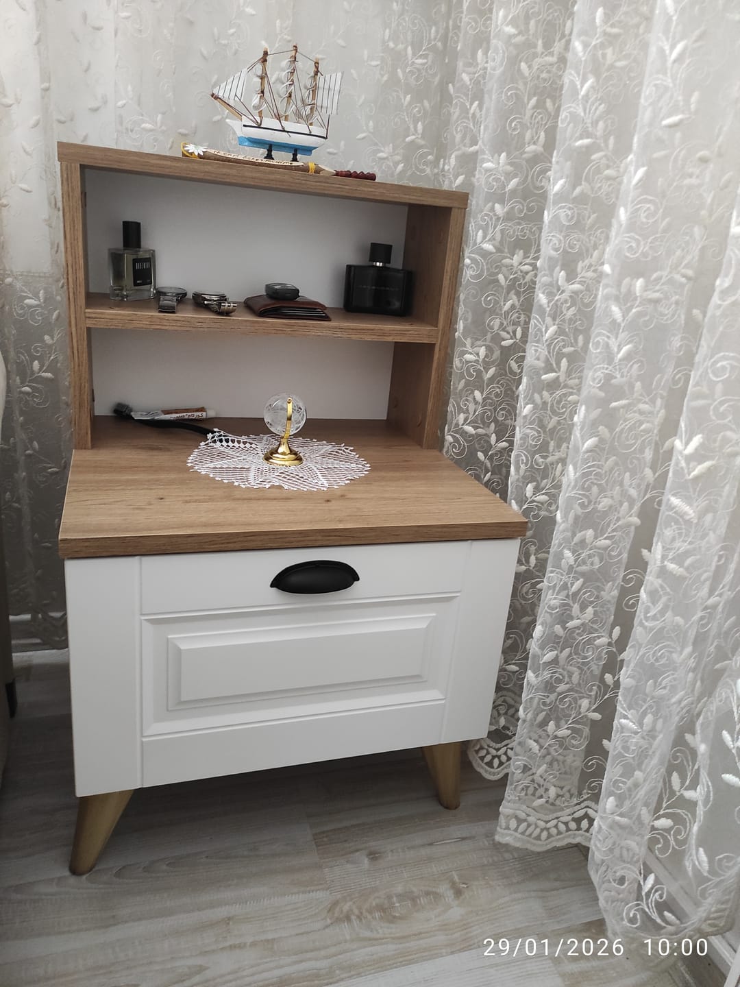 Customer photo review of Rani BD105 Komodin 2 Raflı Membran Çekmeceli Komodin Sepet Ceviz - Beyaz
