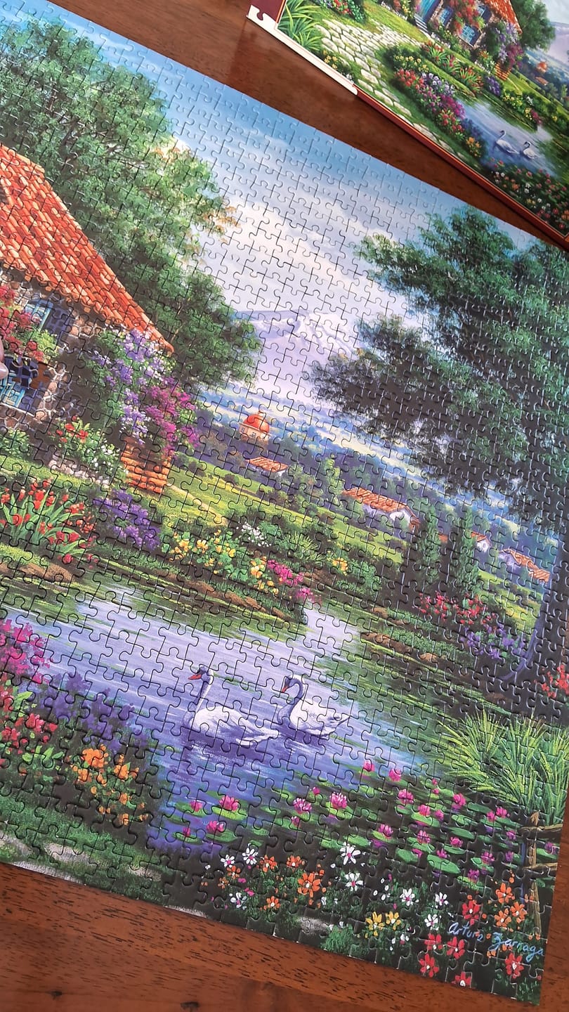 Customer photo review of Puzzle 1500 Piezas - Swan Garden