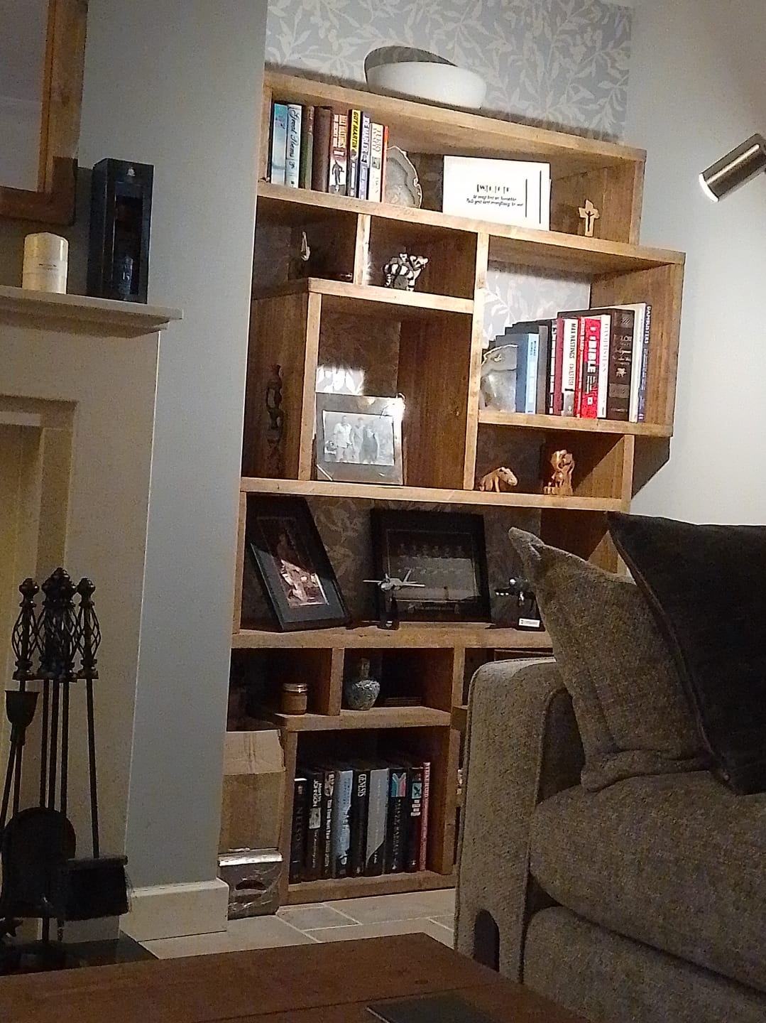 Customer photo review of Solid Wood Box Bookcase & Shelving Unit - Modular Storage Organizer - Boxes