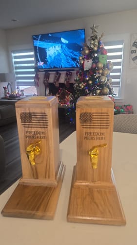 Customer photo review of Casa Master® Wooden Liquor Dispenser: Pour with Style