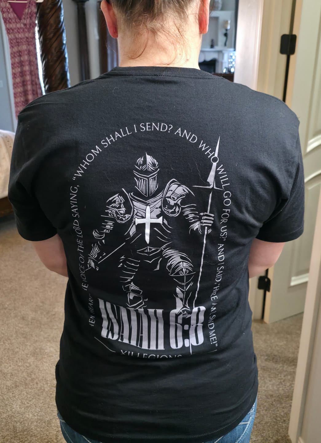 Customer photo review of ISAIAH 6:8 T-shirt