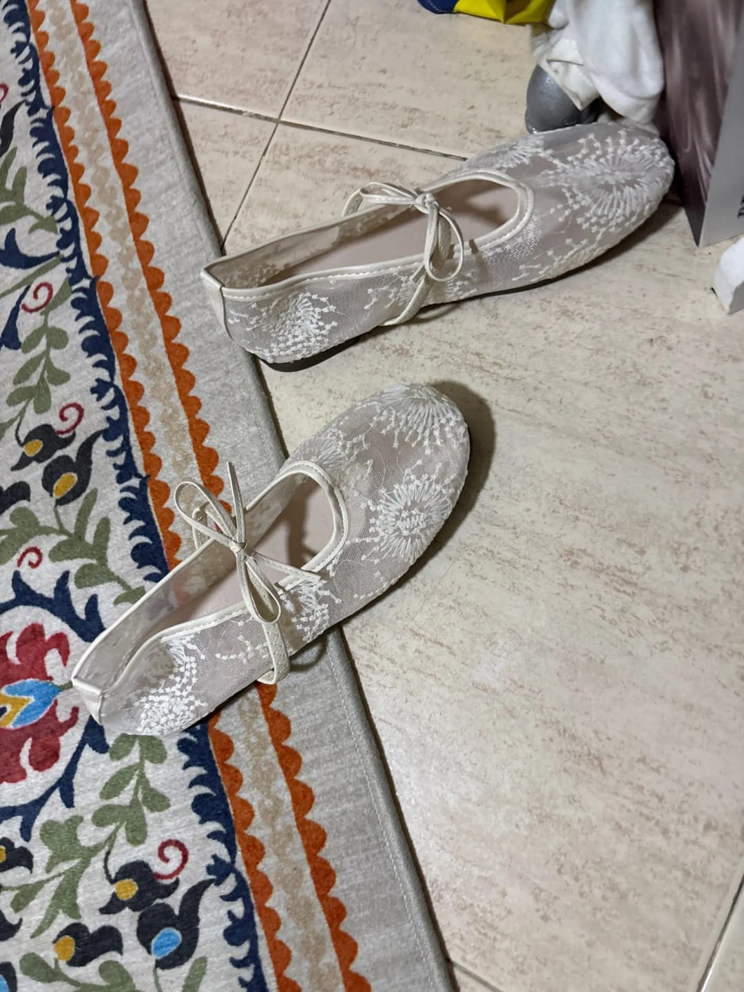 Customer photo review of Joan Mesh Ballet Flats