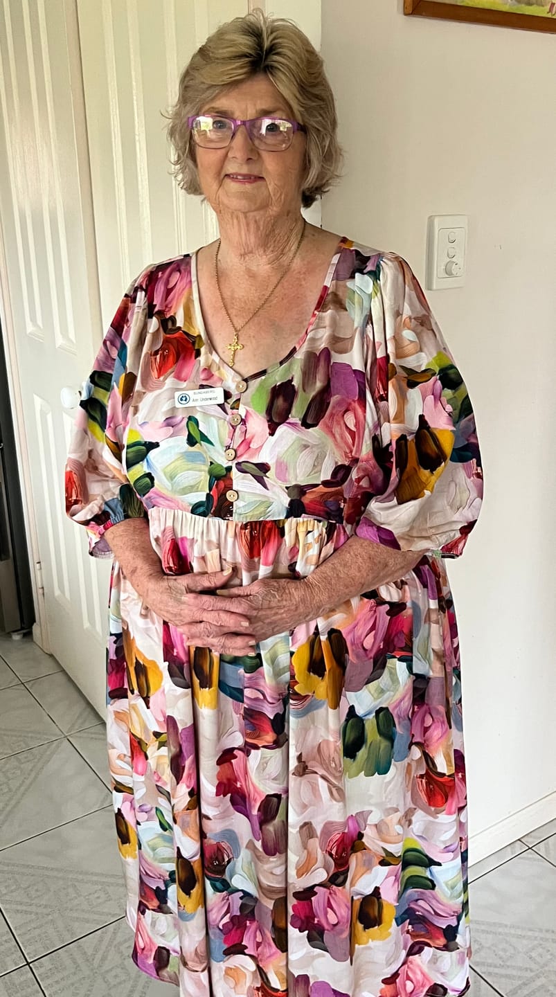 Customer photo review of Simona Midi Dress in Pink Multi