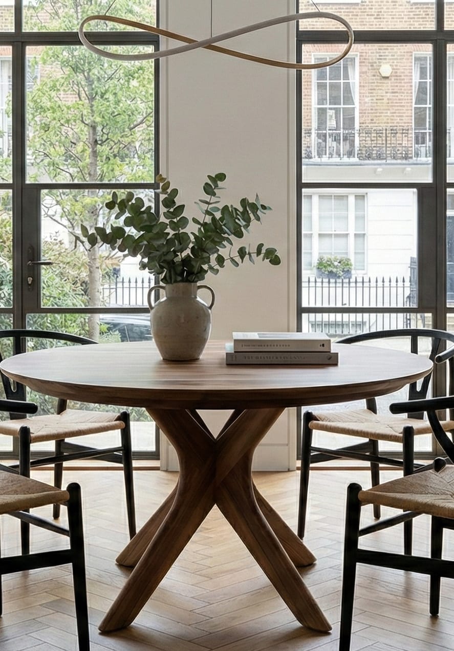 Customer photo review of Bibi Extendable Round Walnut Dining Table