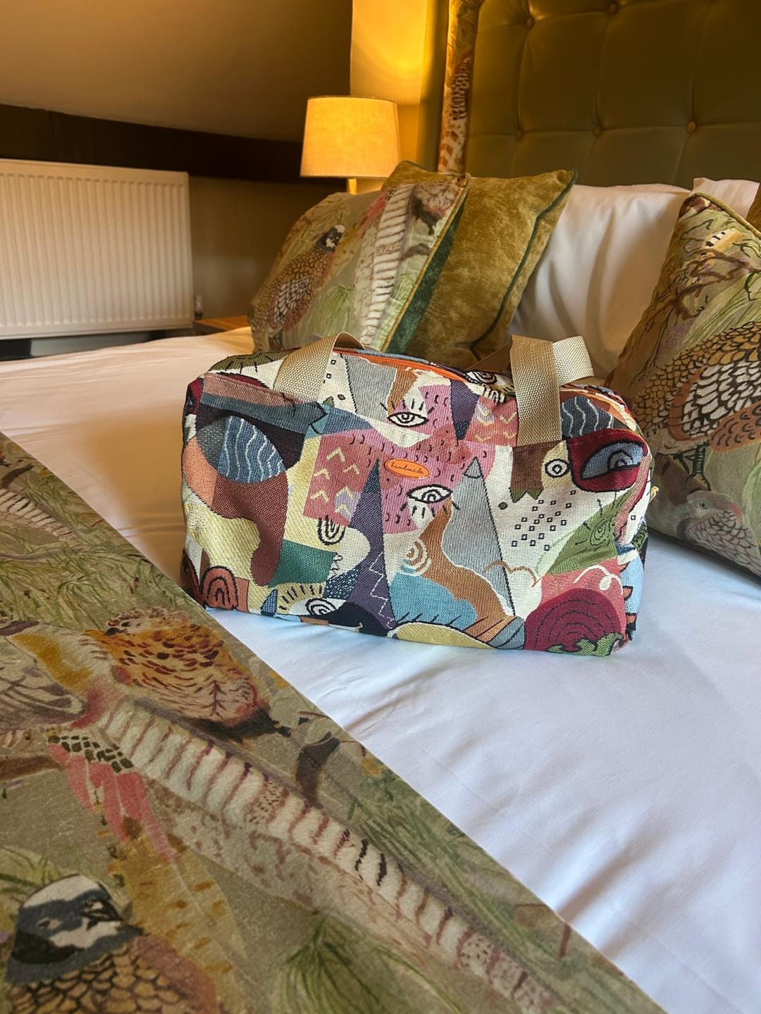 Customer photo review of Abstract Faces Tapestry Fabric