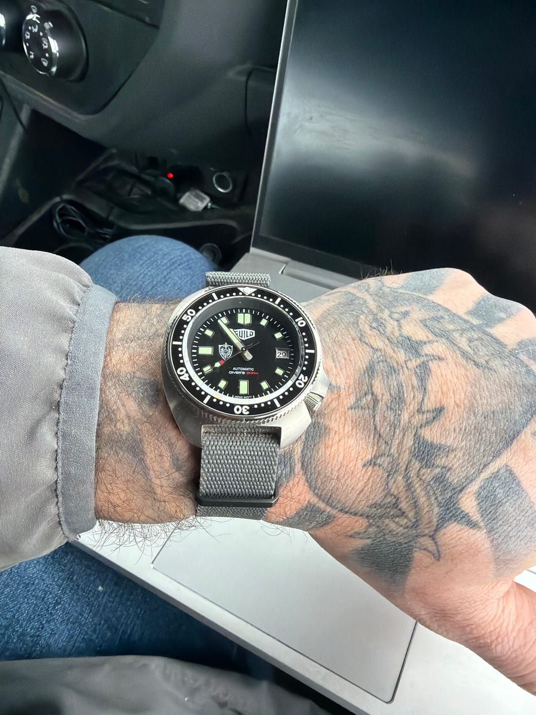 Customer photo review of Five Eye Nylon Watch Strap - PVD/Black