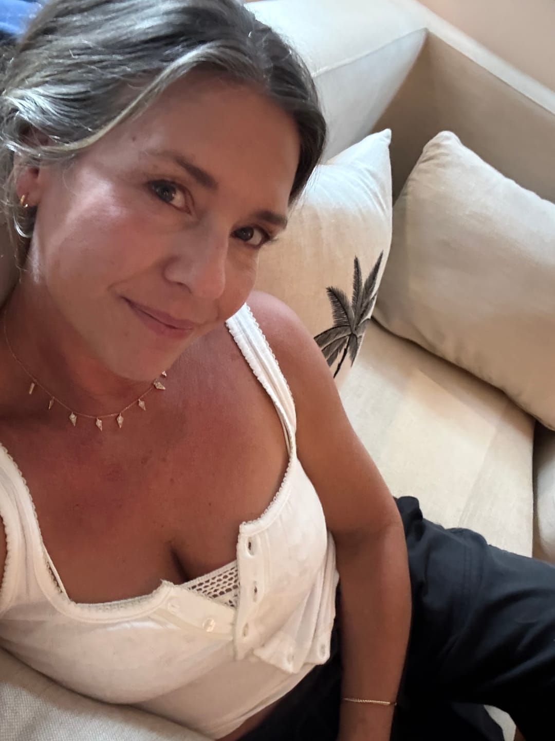 Customer photo review of Palma Spike Charm Necklace