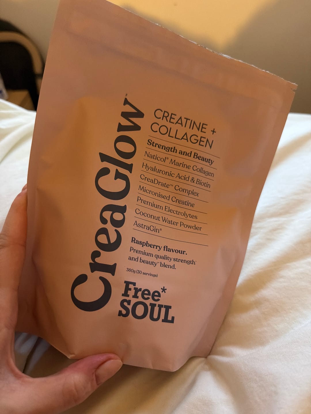 Customer photo review of CreaGlow: Creatine + Collagen Powder