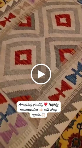 Customer video review of Pure Wool Hanging kilim 3’7” x 2’9”