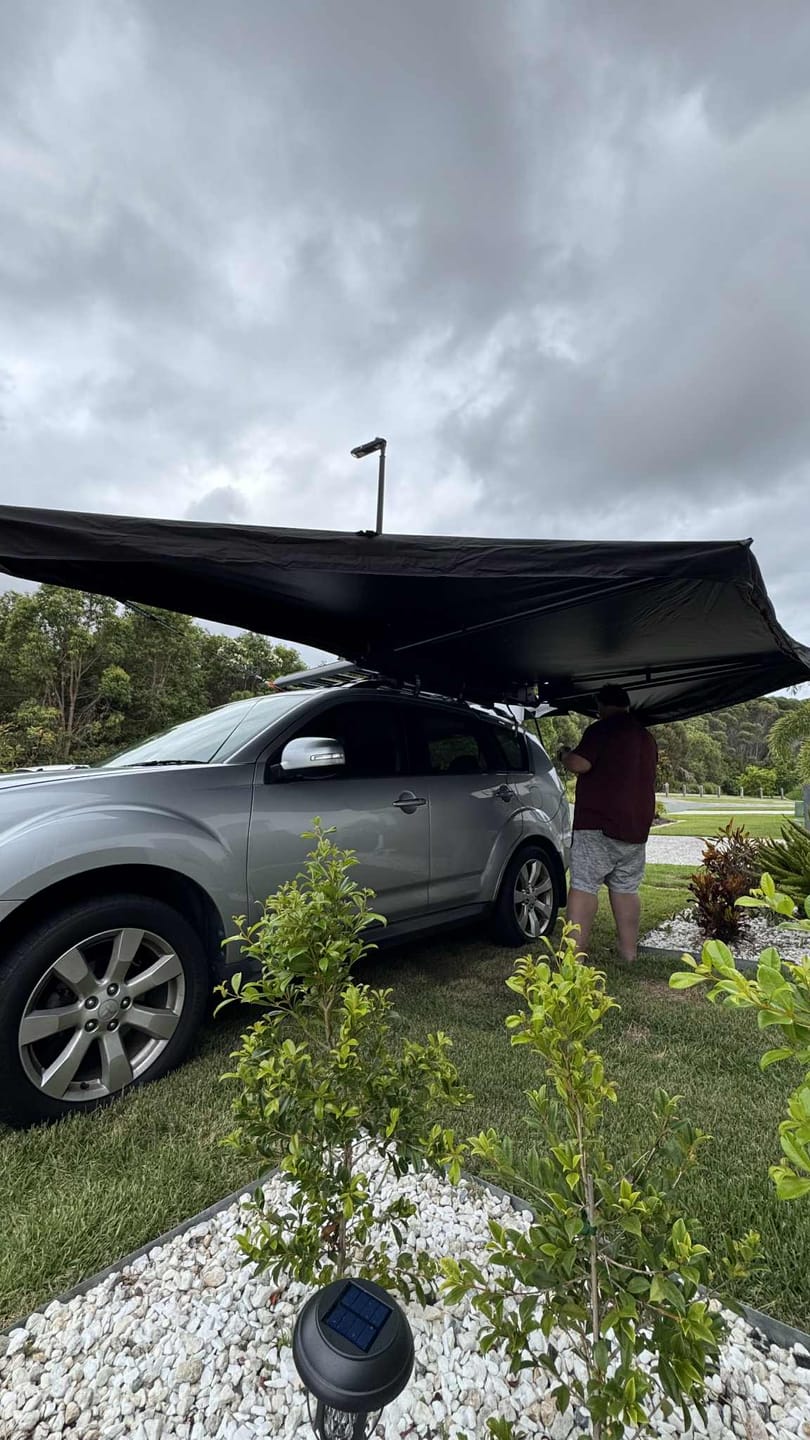 Customer photo review of OPENROAD 180 Free Standing Awning