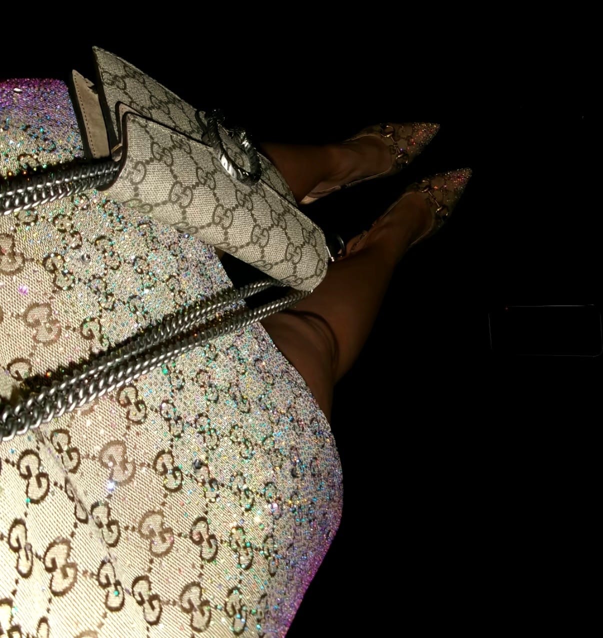 Customer photo review of Gina Crystal Embellished Mini Skirt