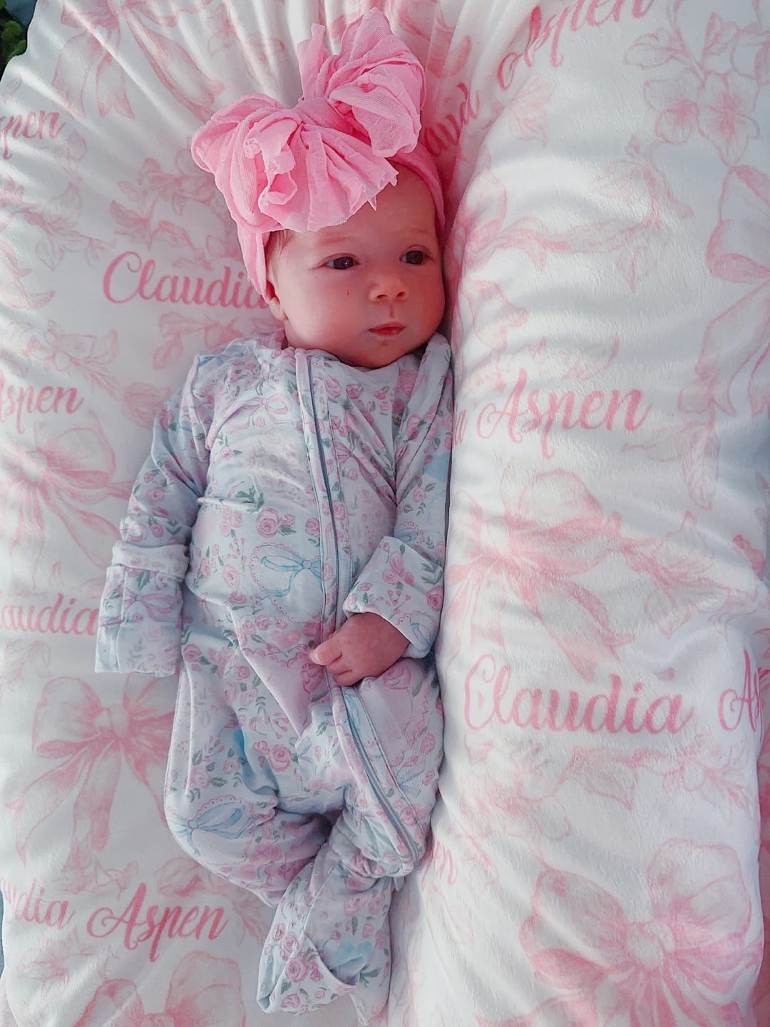 Customer photo review of Ruffled Headband - Bubblegum
