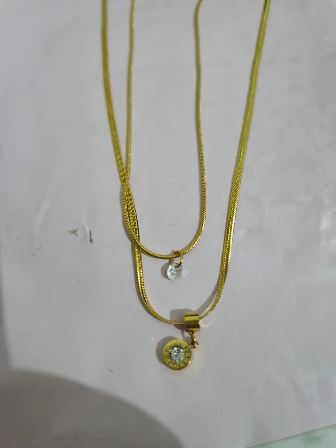 Customer photo review of Dual Shine Layer Necklace