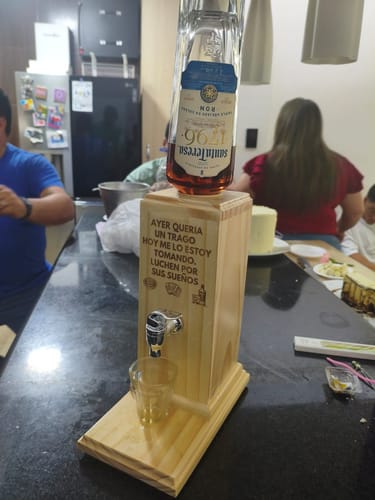 Customer photo review of Casa Master® Wooden Liquor Dispenser: Pour with Style