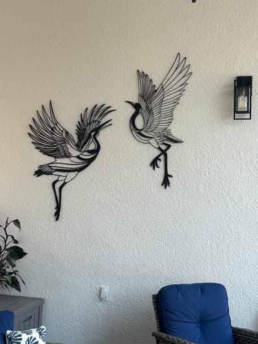 Customer photo review of Sandhill Crane Metal Wall Art (Set of 2)