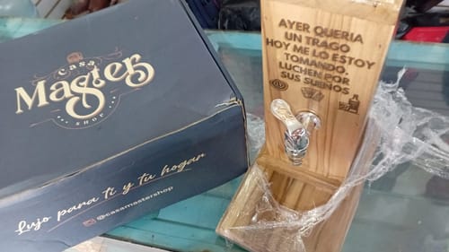 Customer photo review of Casa Master® Wooden Liquor Dispenser: Pour with Style
