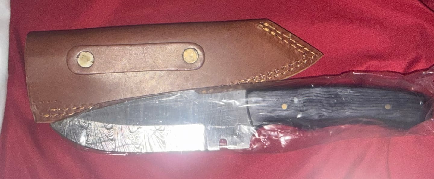 Customer photo review of Mystery Damascus Knife
