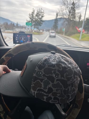 Customer photo review of Custom Leather Patch Perforated Rope Hat - Blank Rope Hats
