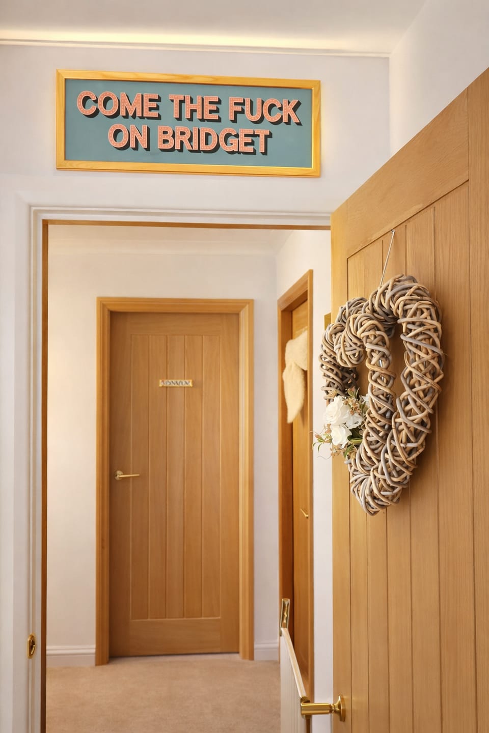Customer photo review of Come The Fuck On Bridget Framed Print
