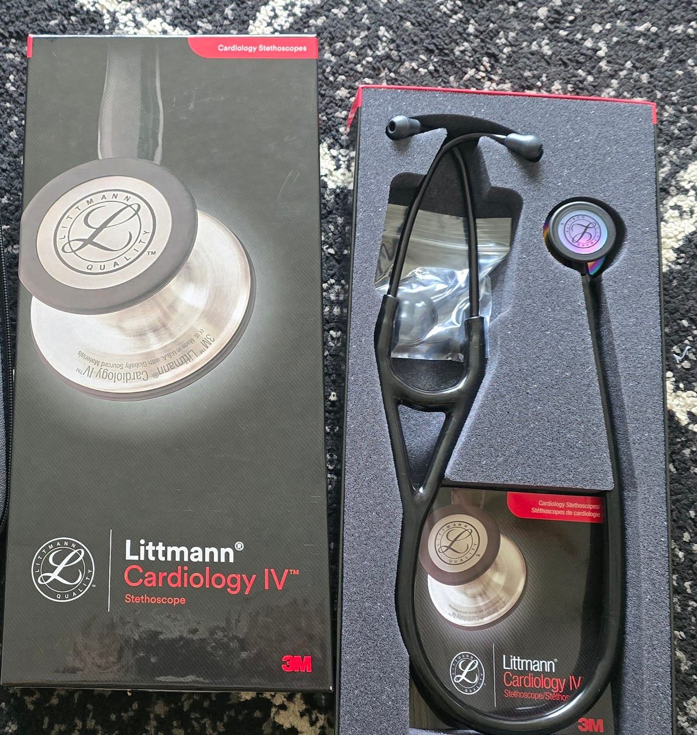 Customer photo review of Littmann Cardiology IV Diagnostic Stethoscope: Black & Rainbow 6165