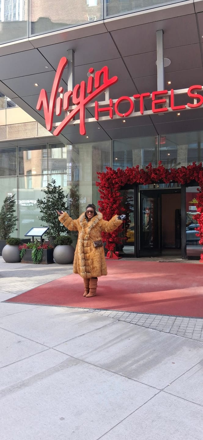 Customer photo review of ELIZABETH-TAN FAUX FOX FUR COAT